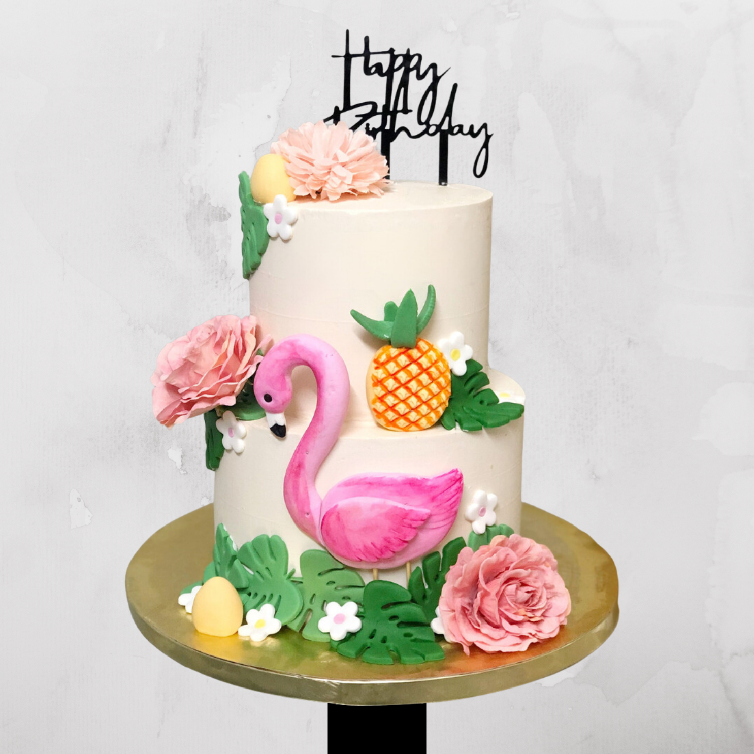 Tropical Flamingo Theme Cake